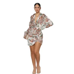 Women Fashion Chiffon Long Sleeve Leopard Dress -Deals Toggenix Store 00609325112604ce