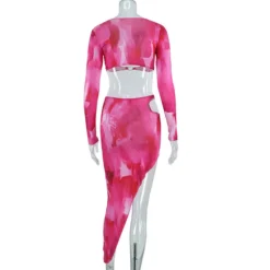 Women's Clothing Long-sleeved Hollow Top High Waist Bodycon Irregular Skirt Fashion Two-piece Set -Deals Toggenix Store 0080fd5531ea2e61