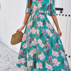 Women's Spring Summer Holidays Casual Printed Split Dress -Deals Toggenix Store 017acc235dc51a03