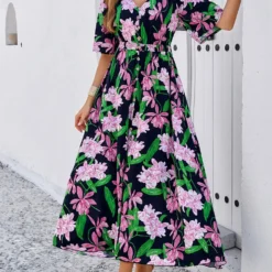 Women's Spring Summer Holidays Casual Printed Split Dress -Deals Toggenix Store 031fddf6e663506c