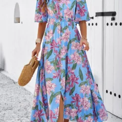 Women's Spring Summer Holidays Casual Printed Split Dress