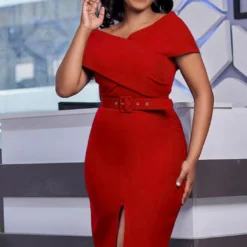 Chic Slit Slim Waist Mid Length Bodycon Gown Slim Women's Dress -Deals Toggenix Store 04f5b0254f4458b6