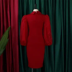 Women'S Spring Autumn Long Sleeve Plus Size Beaded Mesh Patchwork Career Bodycon Pencil Dress -Deals Toggenix Store 056f7172497c4e47