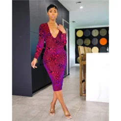 Women's Tight Fitting Sexy Print Women's Dress