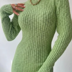 Women Round Neck Long Sleeve Ribbed Bodycon Dress 16 Women Round Neck Long Sleeve Ribbed Bodycon Dress -Deals Toggenix Store 06a60f948be97bdb