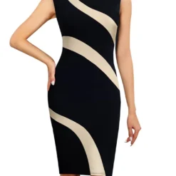 Women Summer Round Neck Sleeveless Colorblock Zip Dress 19 Women Summer Round Neck Sleeveless Colorblock Zip Dress -Deals Toggenix Store 06d1b710317edaa6