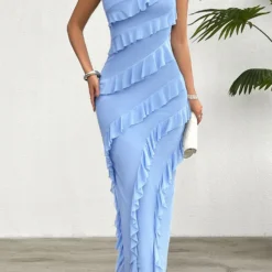 Women's Spring Summer Solid Color Slim Strapless Dress -Deals Toggenix Store 076e23ee1c4c2458