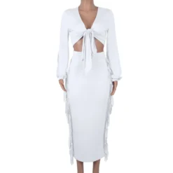 Spring Autumn Women Clothes Sexy V-Neck Long Sleeve Long Skirt Women'S Skirt Set -Deals Toggenix Store 077b25200b1b3253