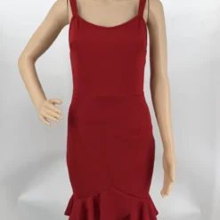 Fashion Solid Color Straps Ruffle Bodycon Dress -Deals Toggenix Store 090cc838993f03ae