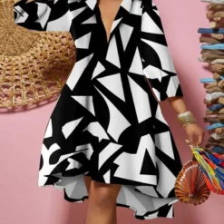 Women'S Fashion Print Long Sleeve Loose Casual Dress -Deals Toggenix Store 0961ffad8c728997