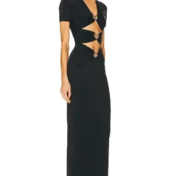 Women's Summer Metallic Sexy And Elegant Long Slim-Fitting Short-Sleeved Bandage Dress