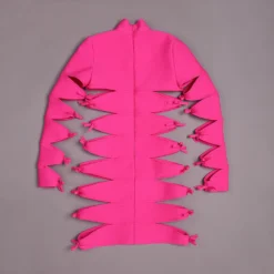 High-End Long Sleeve Cutout Multi-layer Pleated Fashion Sexy Tight Fitting Bodycon Bandage Dress -Deals Toggenix Store 0ab3a24c1fbc512b