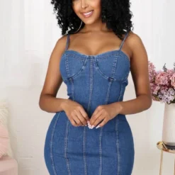 Women's Summer Sexy Strap Patchwork Denim Dress -Deals Toggenix Store 0c2fc0cdd8bdd8e8