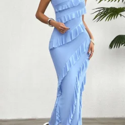 Women's Spring Summer Solid Color Slim Strapless Dress -Deals Toggenix Store 0cb720e93c776f4b