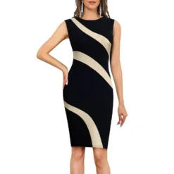 Women Summer Round Neck Sleeveless Colorblock Zip Dress 28 Women Summer Round Neck Sleeveless Colorblock Zip Dress -Deals Toggenix Store 0cc700ee1859aaa4