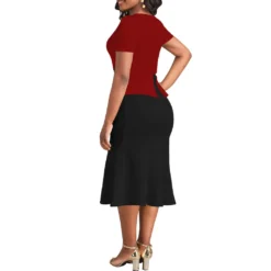 Sexy Fashion Solid Color Short Sleeve Career Women's Dress