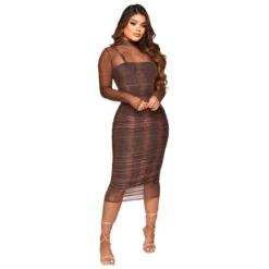 Women's See-Through Mesh Sling Print Sexy Two Piece Dress -Deals Toggenix Store 0cef48ac77ea0e5a