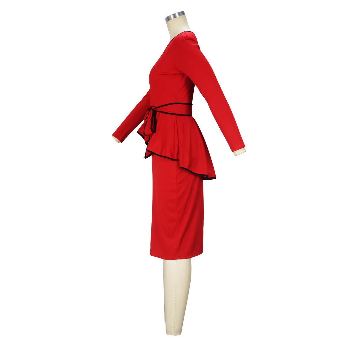 Sexy Elegant Office Suit Skirt Ruffle Top Back Slit Skirt Two Pieces 5 Sexy Elegant Office Suit Skirt Ruffle Top Back Slit Skirt Two Pieces - Image 5