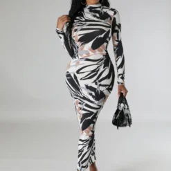 Women Ribbed Printed Dress -Deals Toggenix Store 0dd7b0ad98bd14d6