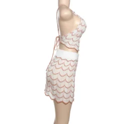Summer Street Sexy Hollow Sleeveless Low Back High Waist Slim Crochet Two Piece Skirt Set -Deals Toggenix Store 0ee9fc993f382e0a