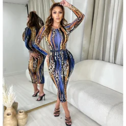 Women Sexy Long Sleeve Printed Dress -Deals Toggenix Store 0fa7c0e27626a6dc