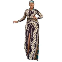 Sexy Floral Printed Turndown Collar Slim Fit Slit Long Dress With Bandana 28 Sexy Floral Printed Turndown Collar Slim Fit Slit Long Dress With Bandana -Deals Toggenix Store 11d8545ce14fe090