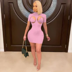 Women's Sexy Tight Fitting Mock Neck Outdoor Wear Nightclub Dress -Deals Toggenix Store 12171052f69368a1