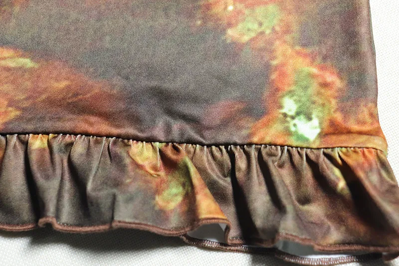 Fashion Printed Retro Long Sleeve Round Neck Hollow Lace-Up Bodycon Women's Dress 12 Fashion Printed Retro Long Sleeve Round Neck Hollow Lace-Up Bodycon Women's Dress - Image 12