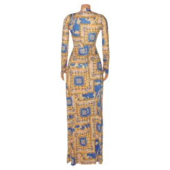 Autumn And Winter Women's Fashion Sexy Slit Print Long-sleeved Dress -Deals Toggenix Store 13af621f56e5bcd1