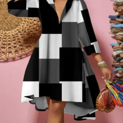 Women'S Fashion Print Long Sleeve Loose Casual Dress -Deals Toggenix Store 14378db37aa1a0bd