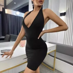 Women Summer V Neck Sleeveless Solid Dress 12 Women Summer V Neck Sleeveless Solid Dress -Deals Toggenix Store 148169db89965a11