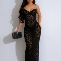 Women V-neck Sexy See-Through Lace Strap Dress -Deals Toggenix Store 15c8527af432d835