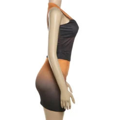 Summer Women's Fashionable Pu Vest High Waist Contrast Color Bodycon Skirt Two Piece Set -Deals Toggenix Store 16de73e6cf105fd5