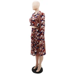 Women Casual Printed Shirt And Skirt Two-piece Set