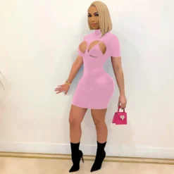 Women's Sexy Tight Fitting Mock Neck Outdoor Wear Nightclub Dress -Deals Toggenix Store 174c160137477dcf