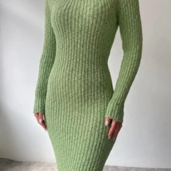 Women Round Neck Long Sleeve Ribbed Bodycon Dress 25 Women Round Neck Long Sleeve Ribbed Bodycon Dress -Deals Toggenix Store 1889bd7ad2a3579f