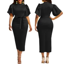 Sexy Fashion Round Neck Tied Waist Dress For Women -Deals Toggenix Store 19a887bcfd8b4201