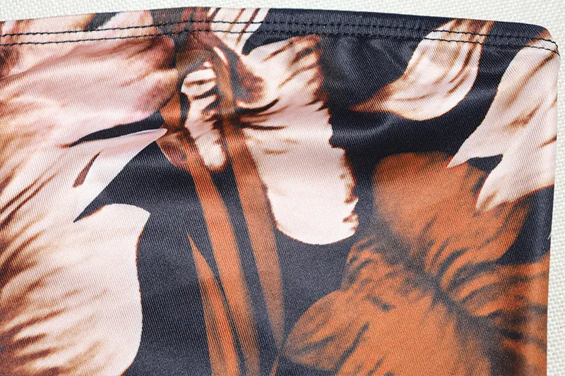 Women's Fashion Print Sexy Strapless Low Back Slit Dress 6 Women's Fashion Print Sexy Strapless Low Back Slit Dress - Image 6