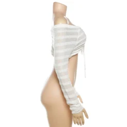 Women Sexy Off Shoulder Long Sleeve Crop Top And Skirt Two Piece Set -Deals Toggenix Store 1b0c4598cbff7417