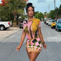 Women Short-sleeved Printed Sexy Top And Mini Skirt Two-piece Set 20 Women Short-sleeved Printed Sexy Top And Mini Skirt Two-piece Set -Deals Toggenix Store 1bb4694c45efccee