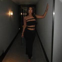 Summer Solid Color Sexy Strapless High Waist Slim Two Piece Long Skirt Set For Women -Deals Toggenix Store 1c3fa6ad975ca19a