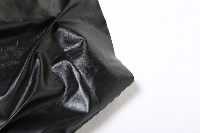 Summer Women Sexy Pu Leather Solid Strapless Fold Top 6 Summer Women Sexy Pu Leather Solid Strapless Fold Top - Image 6