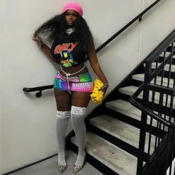 Women's Summer Street Style Print Sleeveless Slim Two Piece Skirt Set -Deals Toggenix Store 1cc7e9870628c9a1