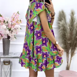 Women African Casual Print Short Sleeve Dress -Deals Toggenix Store 1e48662f8fa049b8