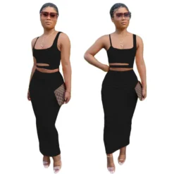 Women's Solid Color Cutout Casual Home Style Skirt Set Two Piece -Deals Toggenix Store 1e7d0e0a8f0e9aa1