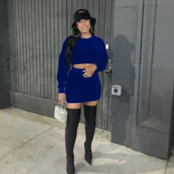 Women Velvet Long Sleeve Top And Mini Skirt Two Piece Set 25 Women Velvet Long Sleeve Top And Mini Skirt Two Piece Set -Deals Toggenix Store 1ed7e0d854e49e61