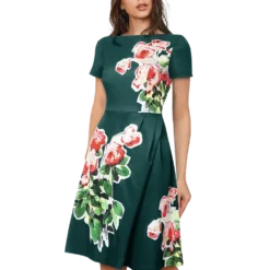 Summer Vintage Print Elegant Round Neck Irregular Dress For Women -Deals Toggenix Store 1f5b633416a6e7c8