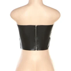 Summer Women Sexy Pu Leather Solid Strapless Fold Top 27 Summer Women Sexy Pu Leather Solid Strapless Fold Top -Deals Toggenix Store 1ffb774c90eb8b58