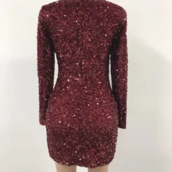 Women Sexy Black Sequins Double Breasted Long Sleeve Career Dress -Deals Toggenix Store 209e1cc301bcd289