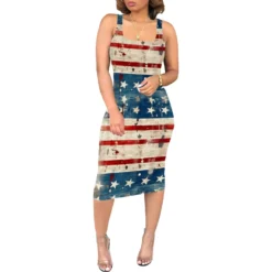 Print Strap Slim Sexy Midi Dress -Deals Toggenix Store 21f82cb0aba42bf4